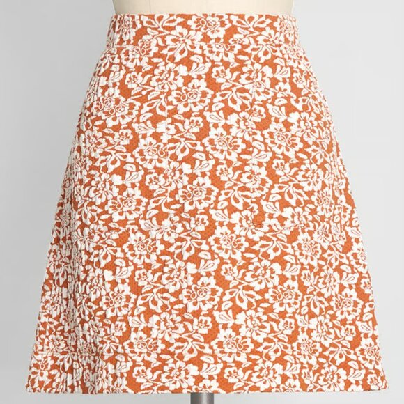 ModCloth Ready, Rosette, Go! Tank Top & A-Line Skirt Set in Orange Floral (S) - Picture 8 of 10